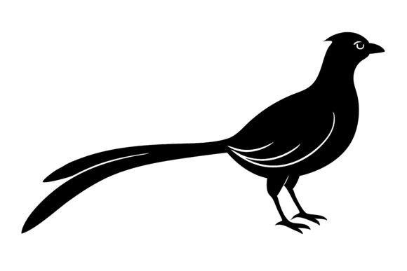 Download Elegant Black Pheasant Silhouette Vector - Elegant Collection