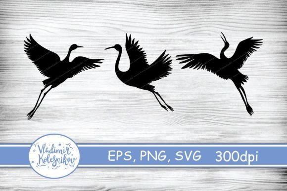 Download Crane Bird Silhouette 3 Vector Object - Object Collection